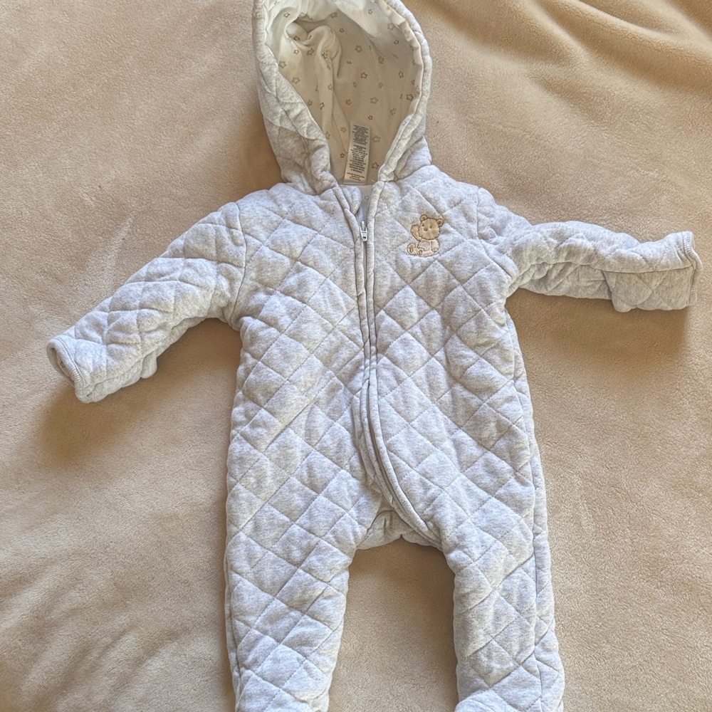 LittleMe Baby Quilted Hooded Onesie